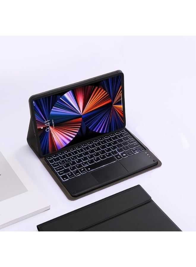 Arabic and English Touchpad Keyboard Case Compatible with Honor Pad 10 12.1'' 2025 (HEY3-W00/W10),Backlight, Multi-Touch Trackpad Keayboard, Flip Stand Case